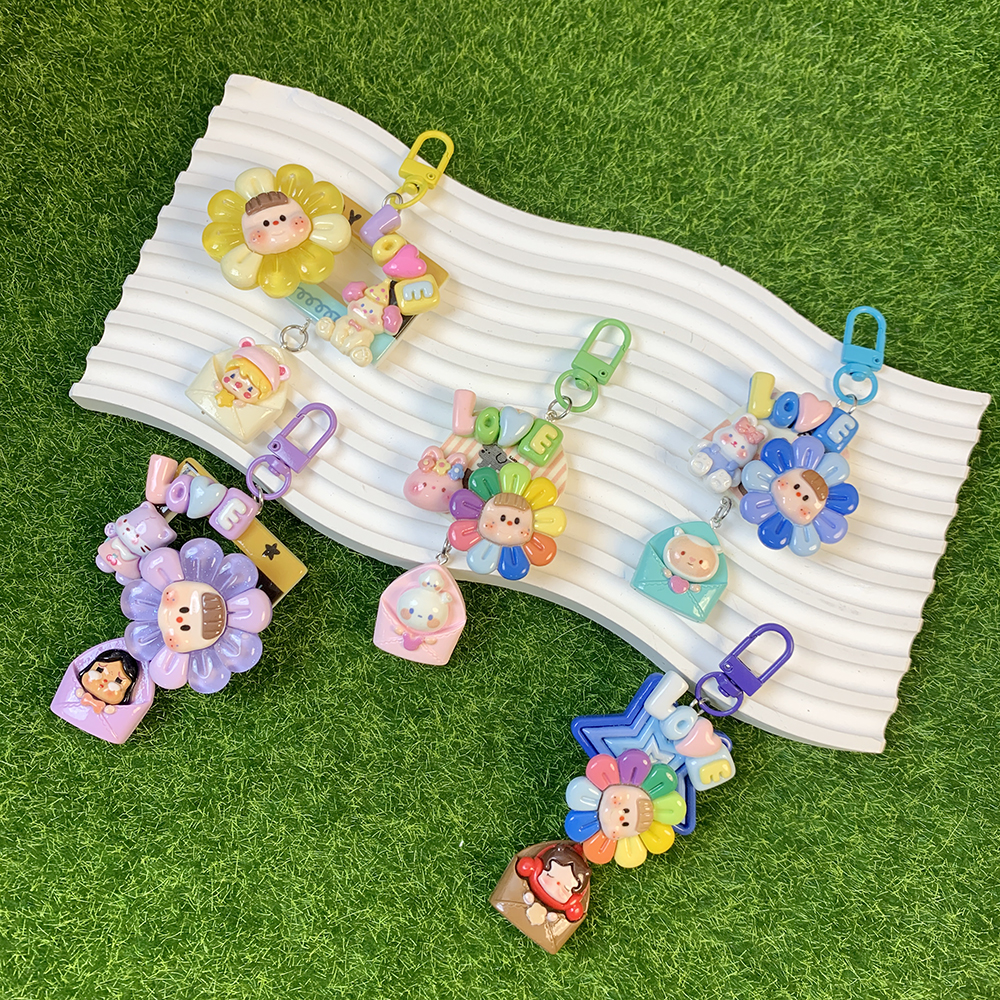 夜光妹妹花朵童趣diy奶油胶手机壳头饰发夹饰品树脂配件冰箱贴