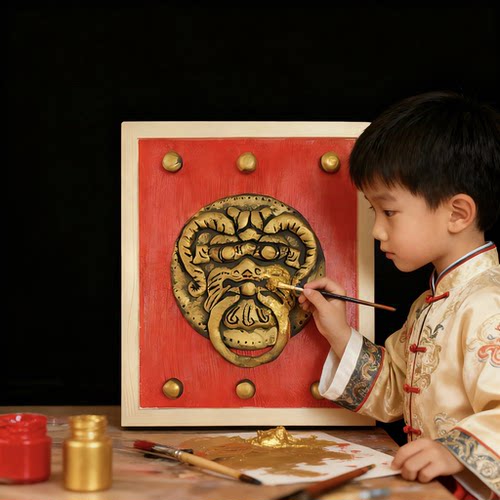 仿铜浮雕画粘土diy西丁材料包