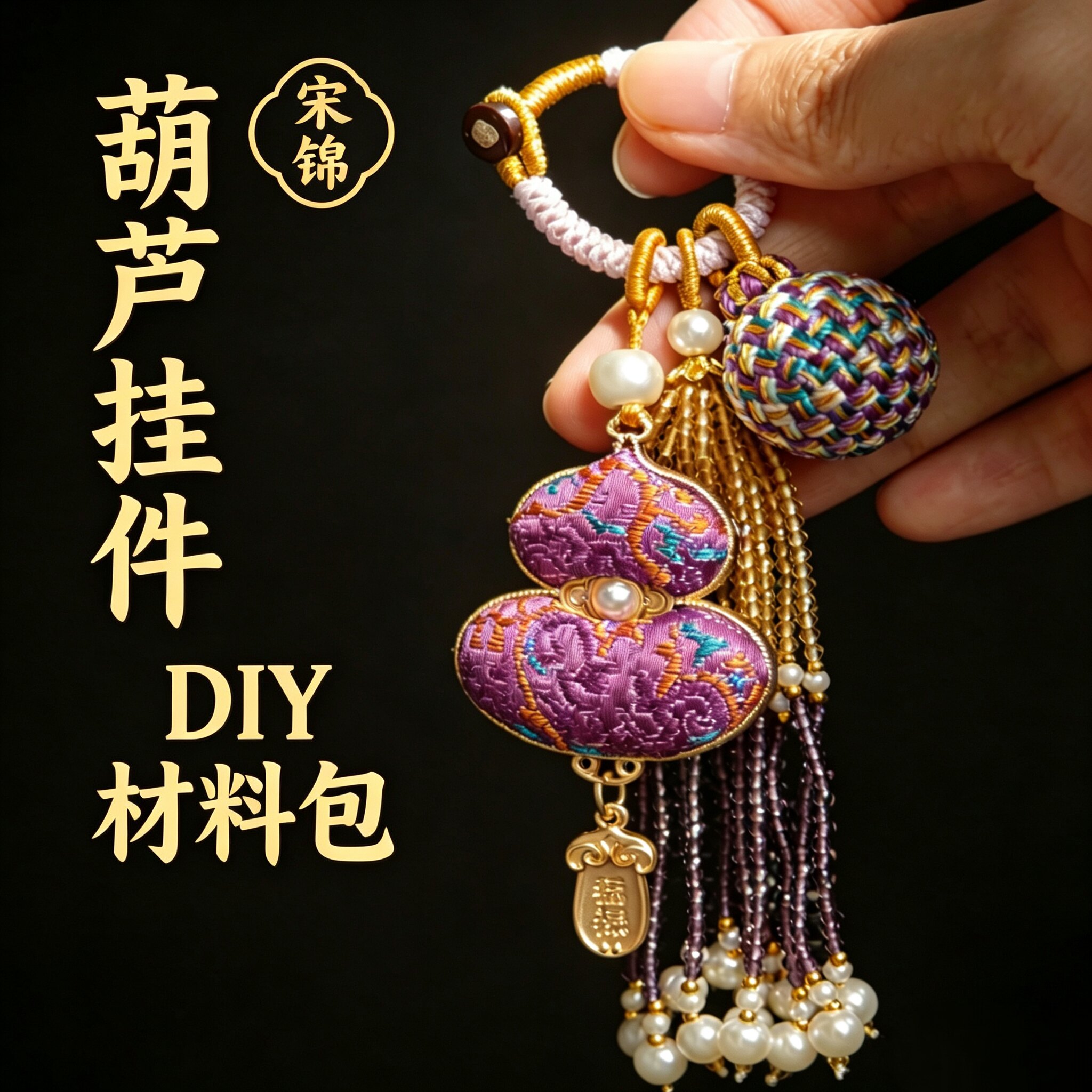 新品宋锦葫芦diy手工材料包送