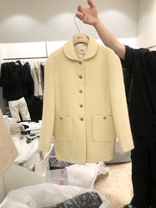 现货发 韩国东大门代购2024冬a flan女士娃娃领羊驼毛外套