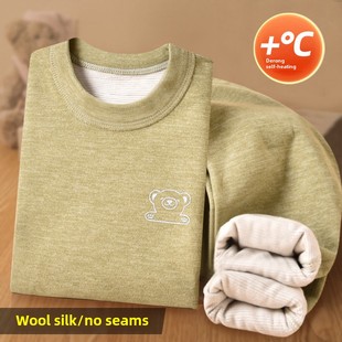采购产品男孩的保暖内衣套装，羊毛和丝绸，女婴的a类秋天衣服和