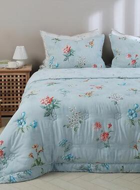 韩国专柜床品DJ 木纤维四件套 3M新雪丽棉填充奶咖蓝色浪漫满屋