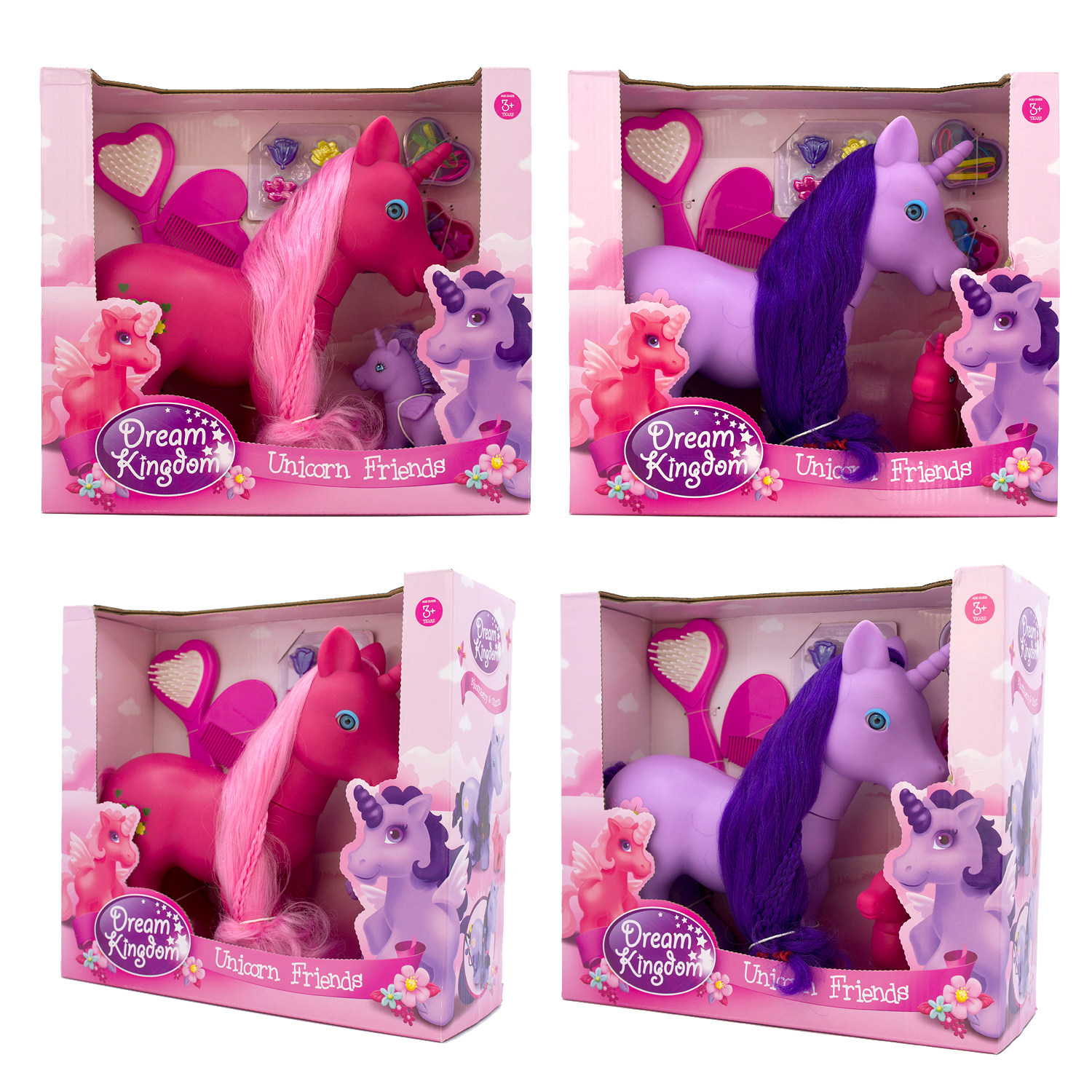 dream kingdom unicorn friends pony长发独角大马梳头发型子母装