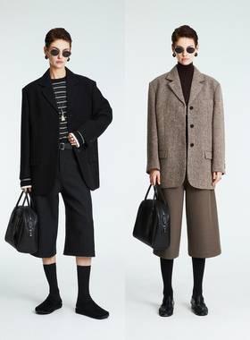 MRS Studios 英国进口Harris时髦混色立体羊毛呢经典老爹西装外套