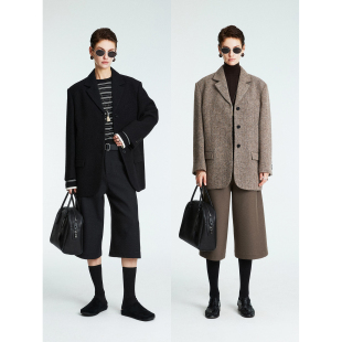 老爹西装 英国进口Harris时髦混色立体羊毛呢经典 外套 Studios MRS