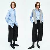 Studios 意大利原装 进口TESEO厂牌 MRS 高级松弛真丝老钱条纹衬衫