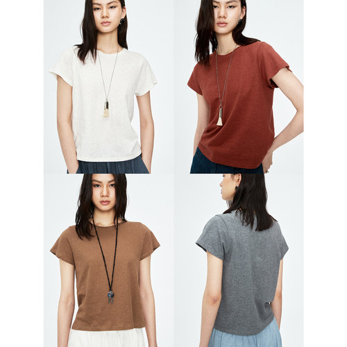 舒适亲肤亚麻棉T恤短袖