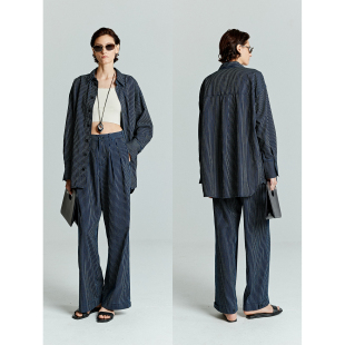 时髦造型纸袋阔腿牛仔裤 土耳其进口条纹BF风衬衫 Studios MRS