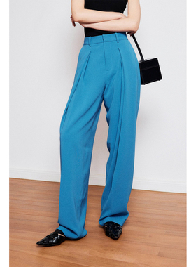 MRS Studios 日本進口三醋酸垂坠立体双褶锏极地裤黑色西装裤神裤