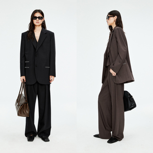 MRS Studios 真丝羊毛混纺 时髦绅士廓形明线西装/马甲/极地西裤