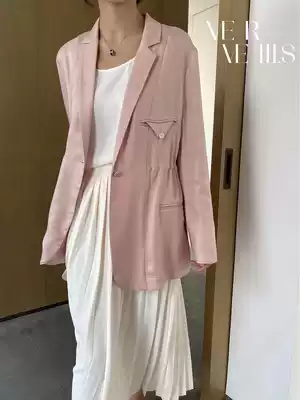 MRS Studios tencel fabric thin breathable sunscreen suit casual temperament waist slim blazer