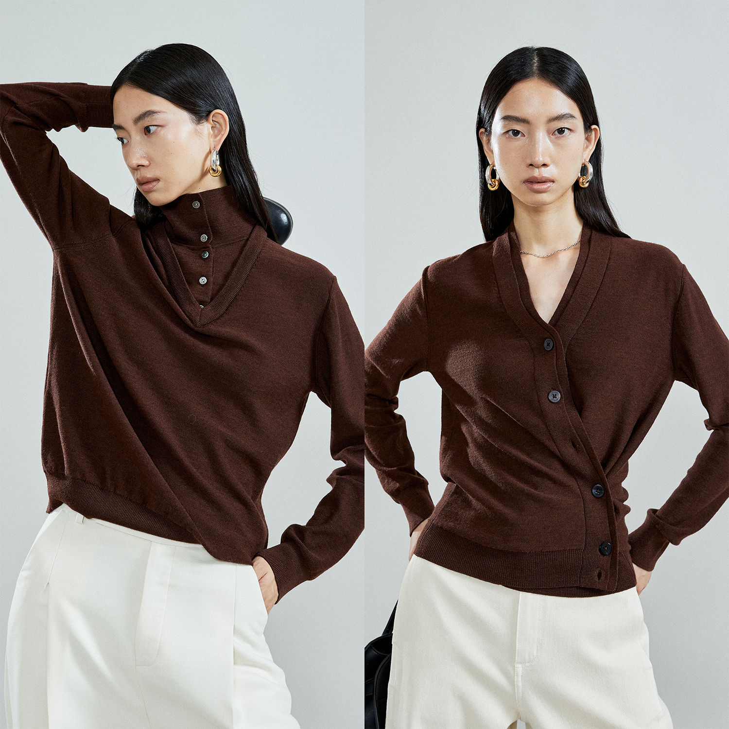 德国扬子48S羊毛polo针织开衫