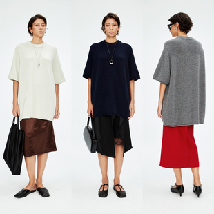 柔糯亲肤ROW风宽松廓形针织短袖 康赛妮羊毛羊绒 毛衣 Studios MRS