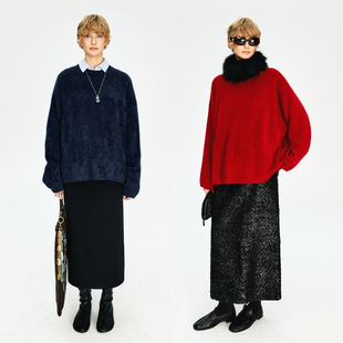 MRS CONSINEE康赛妮皇家A级山羊绒拉毛软糯廓型圆领毛衣 Studios