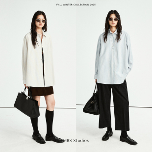 松弛自在宽松廓形衬衫 MRS 日产纯棉牛津纺条纹 早春新款 Studios