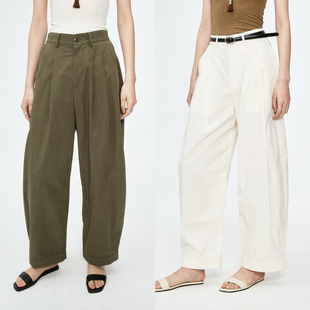 Studios 茧形长裤 松弛舒适 半松紧腰工装 新疆长绒棉质地 MRS