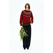 Studios 节日氛围 北欧费尔岛风格 MRS 彩点羊毛纱插肩袖 套头毛衣