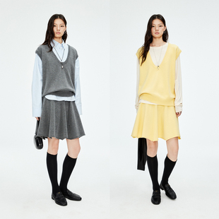 背心 CONSINEE康赛妮羊绒羊毛深U领阔版 波浪抽绳半裙 Studios MRS