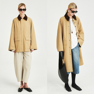 Studios 长款 b@rbour风灯芯绒领时髦复古工装 外套 风衣 短款 MRS