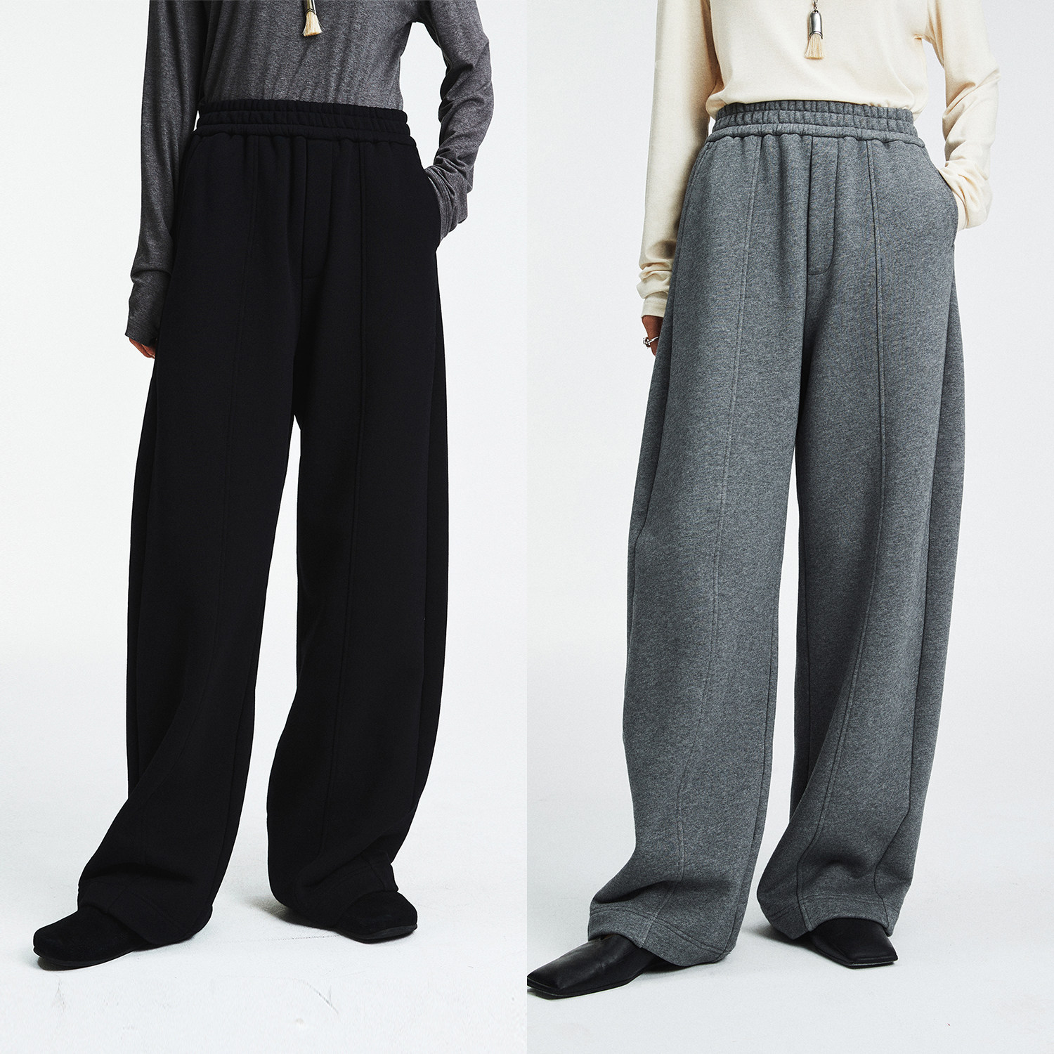 磨毛加绒松紧腰运动休闲镰刀卫裤