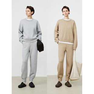 MRS Studios 德国南毛扬子纱 重磅高密圆领针织卫衣毛衣/裤子套装