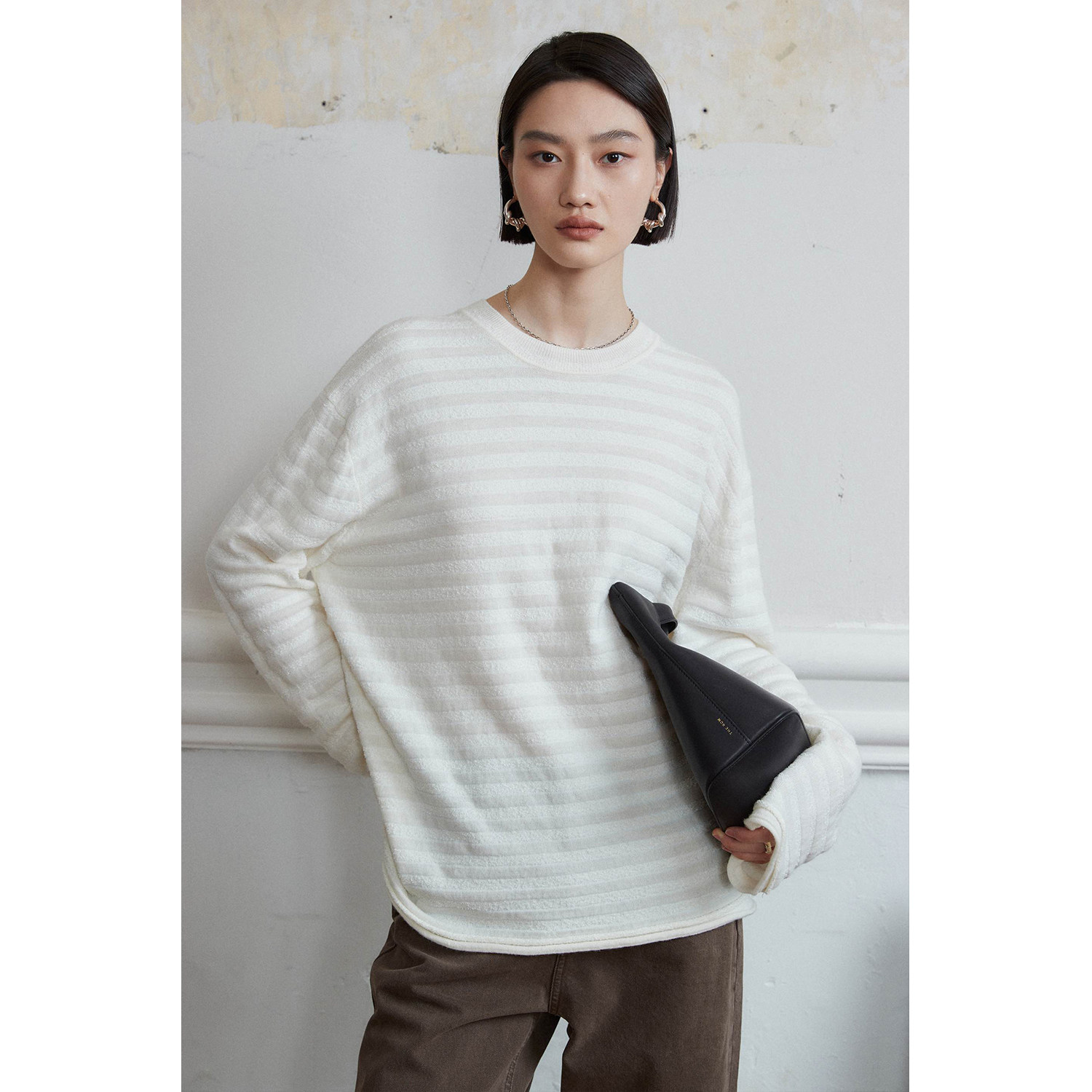 MRS经典r@w风条纹针织罩衫