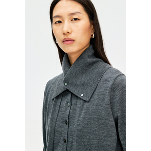 德国扬子Biella精纺羊毛单排扣大翻领针织假两件开衫 MRS Studios