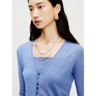 套装 MRS V领金属扣开衫 棉羊绒柔软舒适气质针织平口吊带 Studios