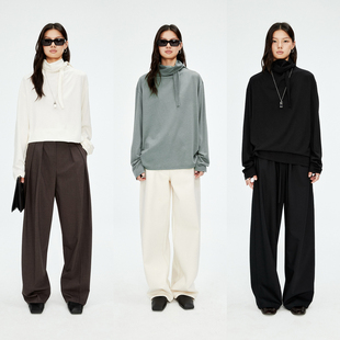 小众设计时髦气质系带长袖 棉羊毛莫代尔亲肤舒适 T恤 Studios MRS