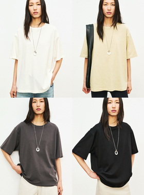 MRS Studios R0W风 羊毛+棉 亲肤柔软一片式裁剪慵懒宽松T恤 短袖