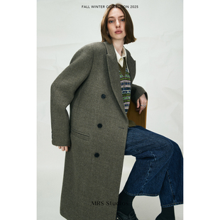 大衣 正肩戗驳领H型袋西装 MRS Studios意大利ANGELICO斜纹羊毛经典