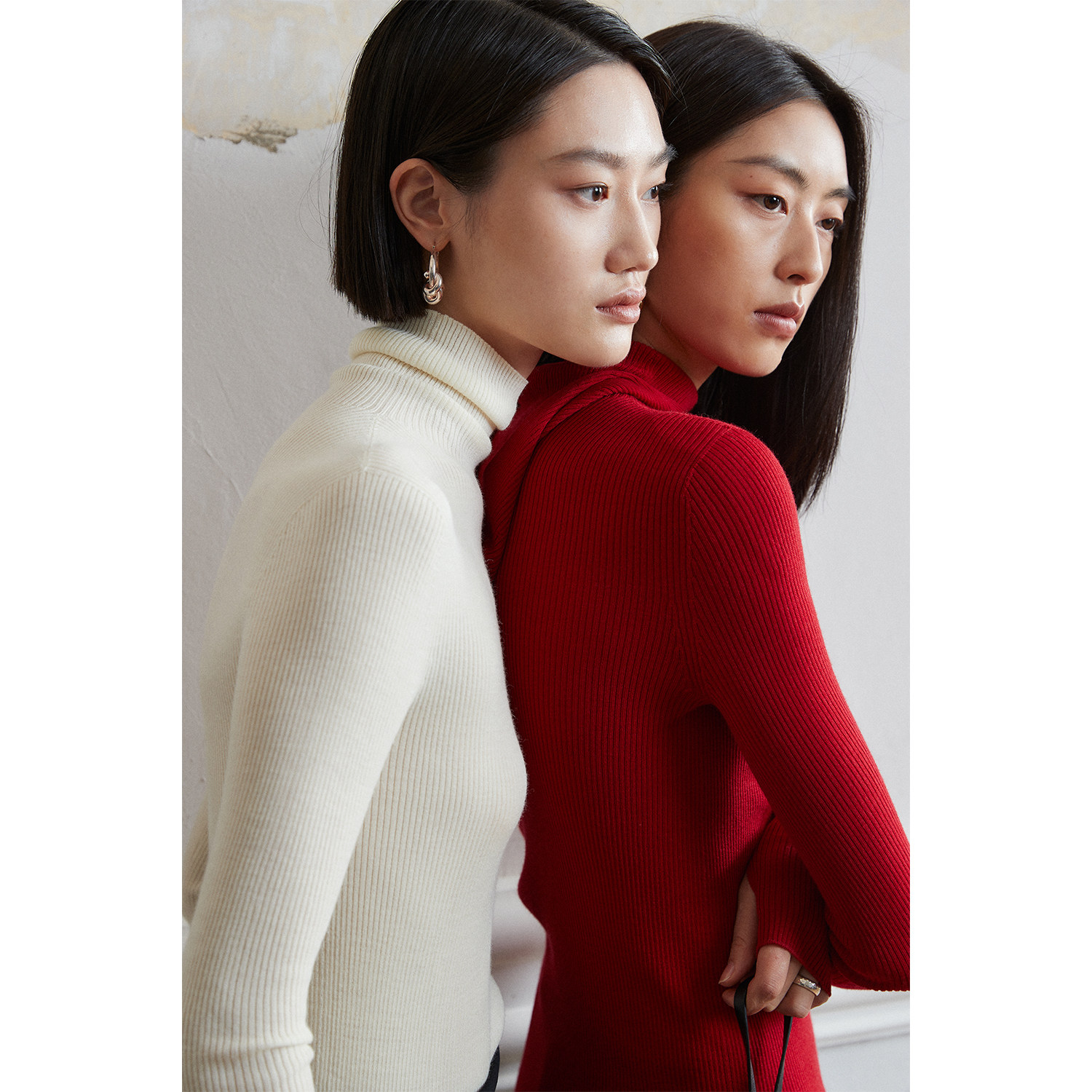 MRS连帽高领针织打底衫