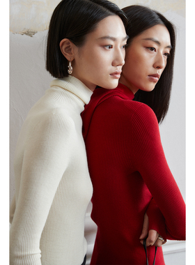 MRS Studios18针日本岛精无缝 内搭扬子连帽/高领套指针织打底衫