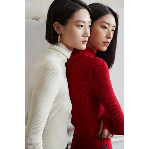 MRS连帽高领针织打底衫