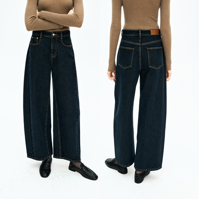 MRS Studios 侧缝前移 加厚抓绒莱赛尔牛仔 茧型 秋冬保暖牛仔裤