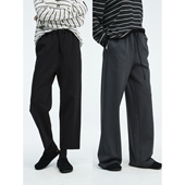 Studios 空气层长绒棉抽绳松紧腰 显瘦锥形九分裤 MRS 直筒极地裤