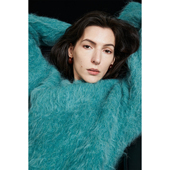 MRS Studios 温暖慵懒氛围感秘鲁进口长毛苏力羊驼毛廓形圆领毛衣