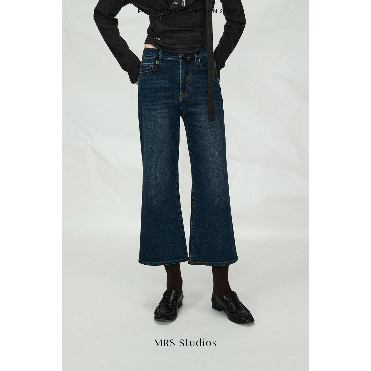 MRS Studios 土耳其进口Bossa复古水洗微弹微喇叭显瘦8.5分牛仔裤