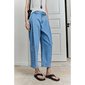 MRS 牛仔裤 Studios 加倍舒适透气三醋酸夏日搭配褶裥九分奶奶裤