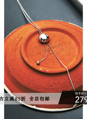 MRS Studios 夏日搭配sliver drift圆扣双链铜镀铑金银色项链吊坠
