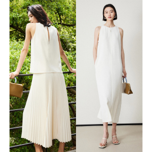 无袖 度假风轻盈飘逸極简ROW圆领削肩背心 H型连衣裙 Studios MRS