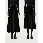 MRS Studios VTG复古百搭优雅韩国进口细腻不倒绒显瘦丝绒半身裙