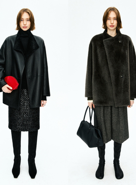 MRS Studios法国进口livarot小美丽奴绵羊皮毛一体两面穿皮草外套