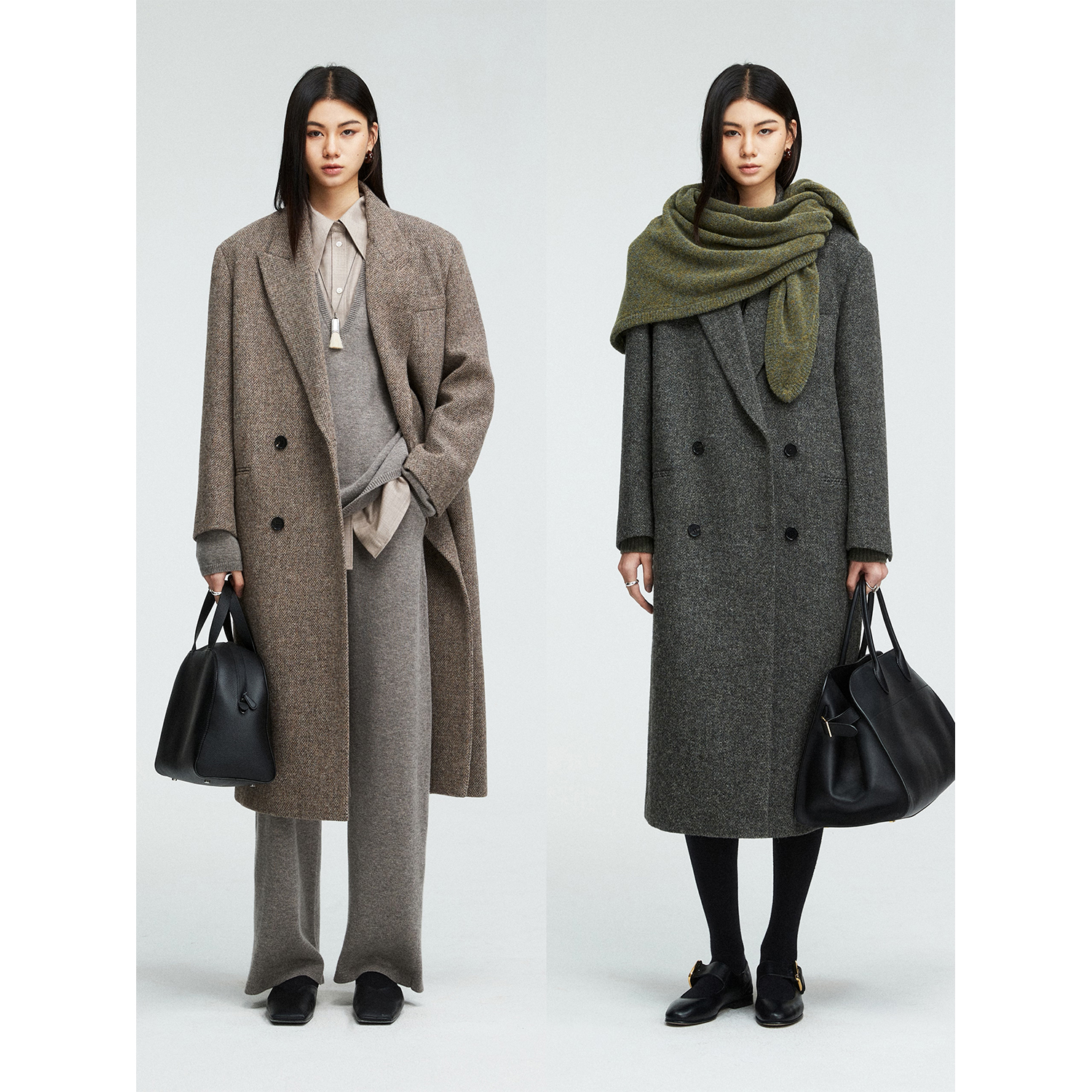 英国Harris复古人字纹宽肩大衣