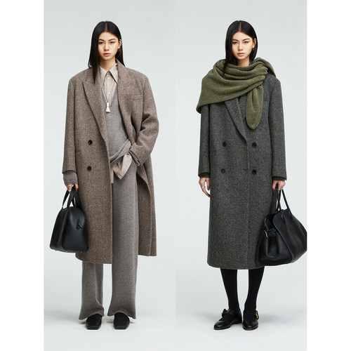 英国Harris复古人字纹宽肩大衣