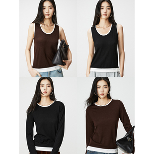 T恤 叠穿利器柔软舒适宽松打底假两件针织背心 MRS Studios