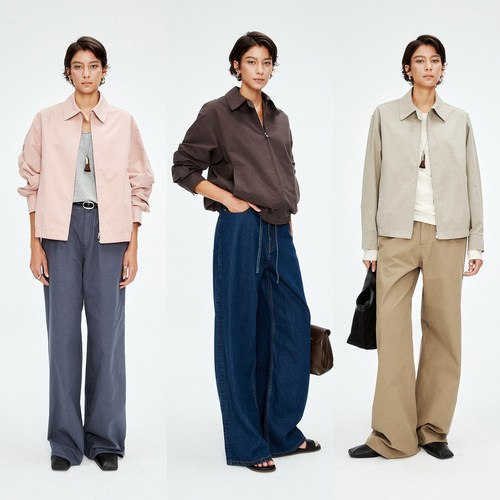 老干部风翻领知识分子夹克外套