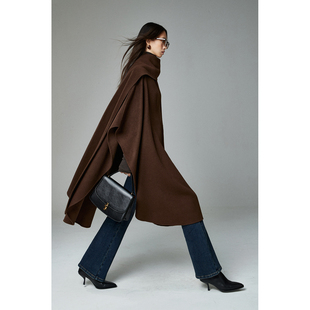 R0W风双面呢围巾领斗篷魔法大衣 真丝驼绒羊毛经典 MRS Studios