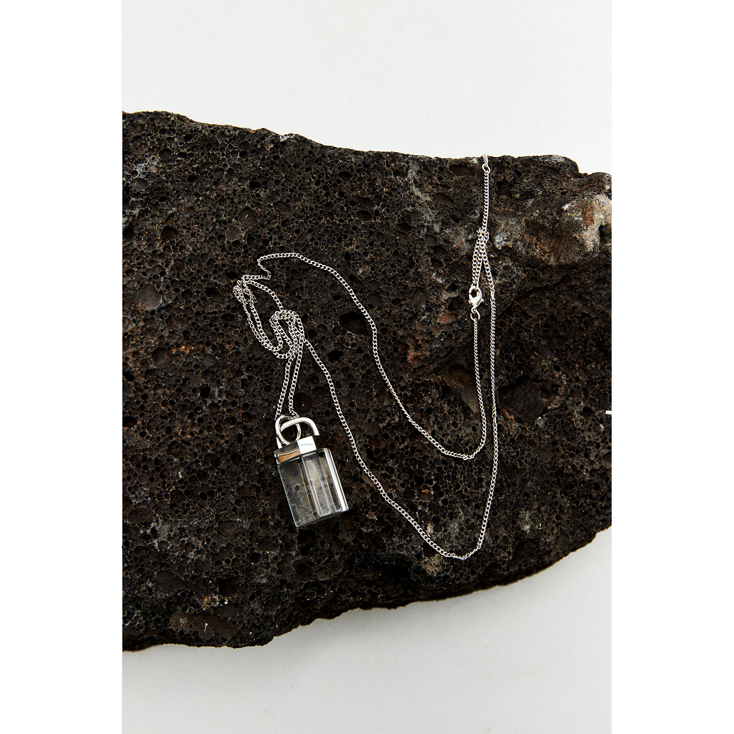 不规则多边立方体人工水晶项链