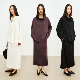 Studios 半裙套装 慵懒散步系列 棉针织面料荡领上衣 羊毛 MRS